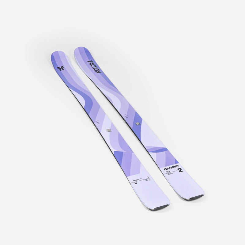 Close-up of purple Faction Dancer 2 all-mountain ski   2026