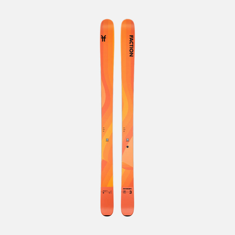 Topsheet of orange Dancer 3 Freeride and all-mountain ski 2026