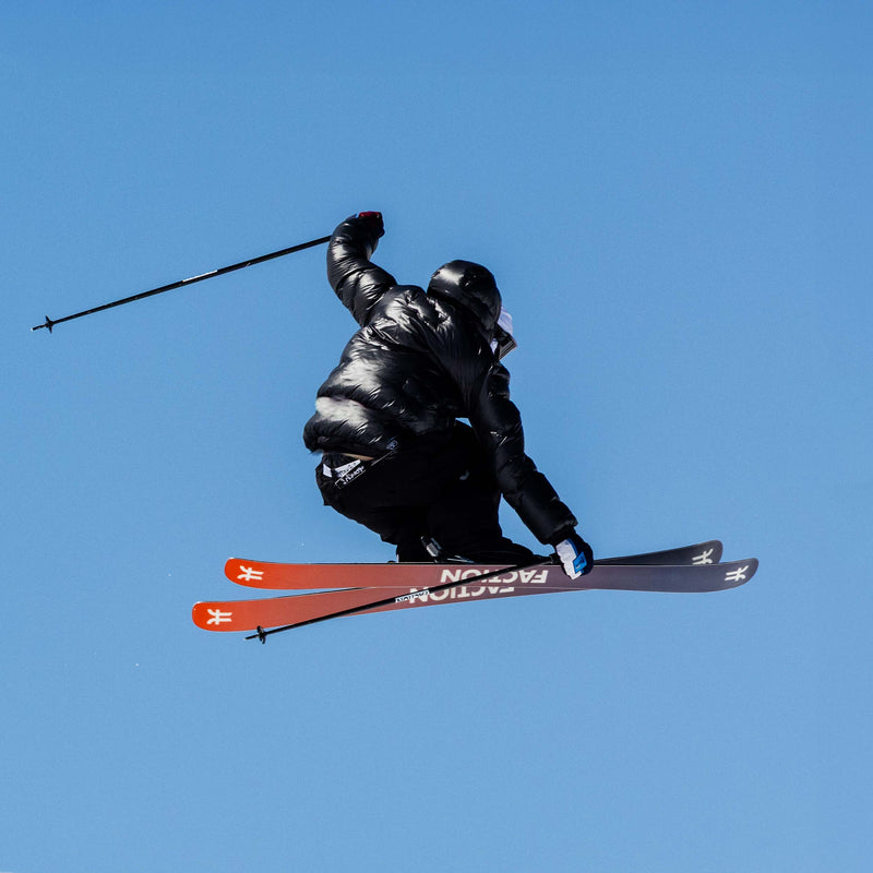 Freestyle skier jumping with Faction Prodigy 3 Capsule skis 2026