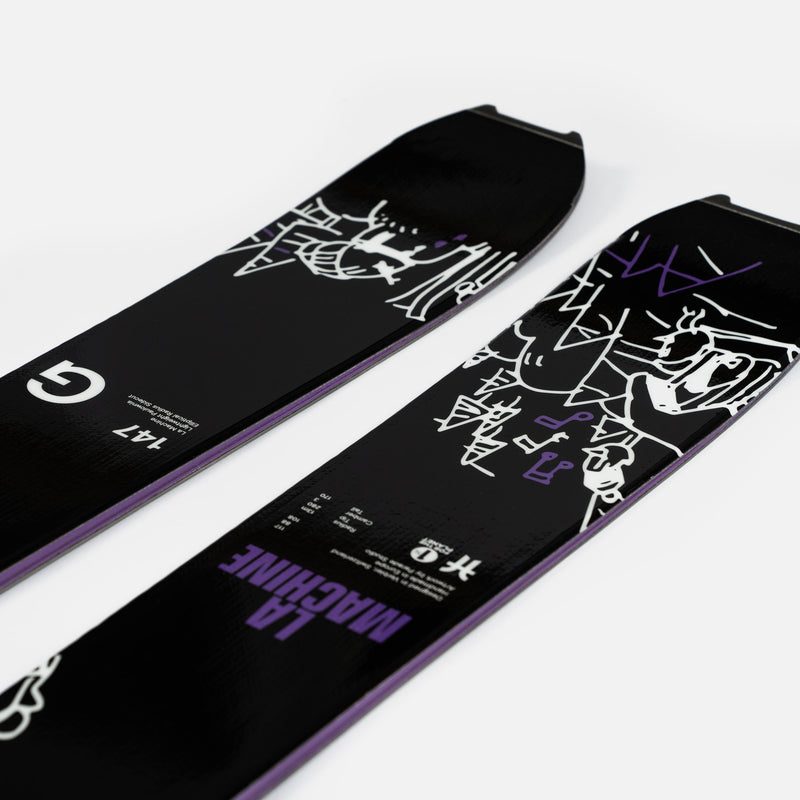 Close-up of Faction La Machine Grom Pow, black limited edition ski. 2026