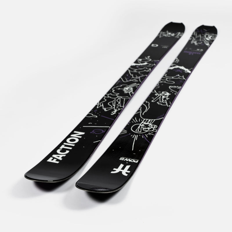 Close-up of Faction La Machine Grom Pow, black limited edition ski. 2026