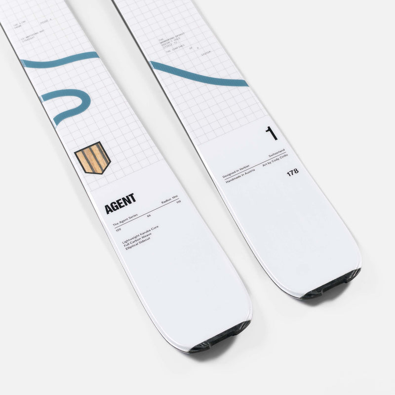 Faction Agent 1 white touring ski close up shot 2026