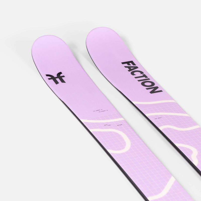 Faction Agent 1 purple touring ski close up shot 2026