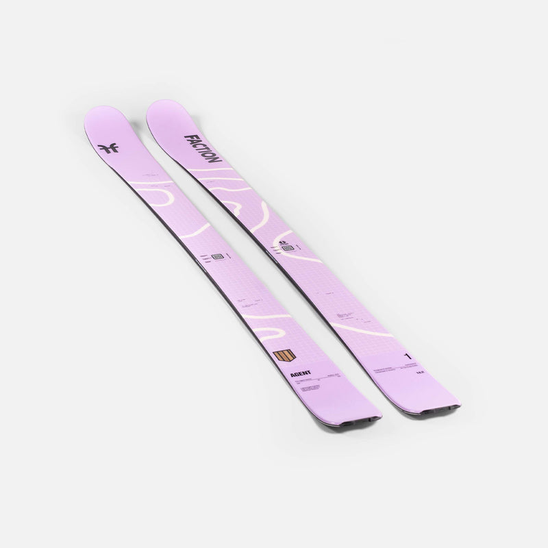 Faction Agent 1 purple touring ski studio shot  2026