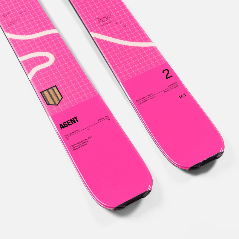 Faction Agent 2 blue free touring ski close up shot 2026