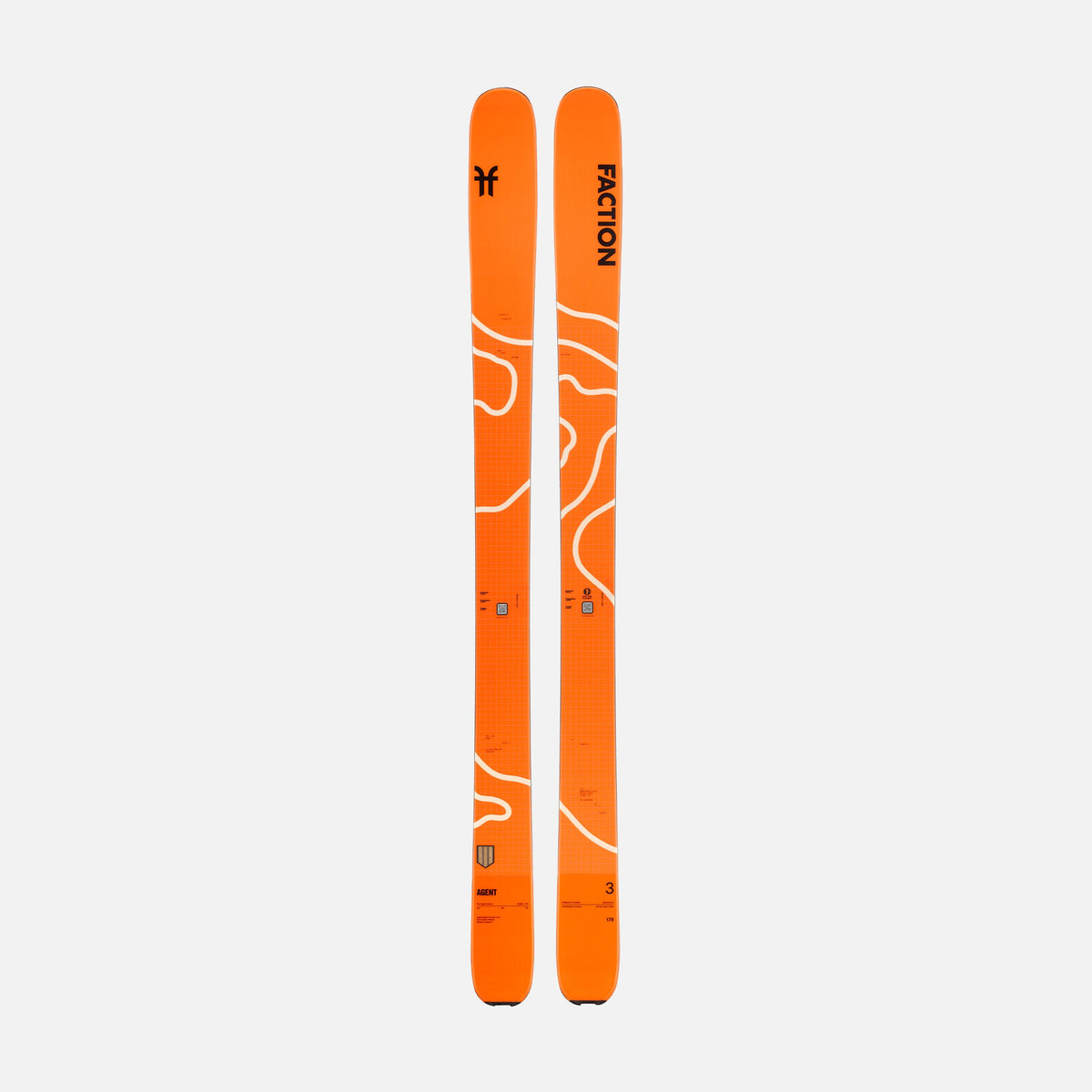 Faction Agent 3 orange free touring ski topsheet 2026