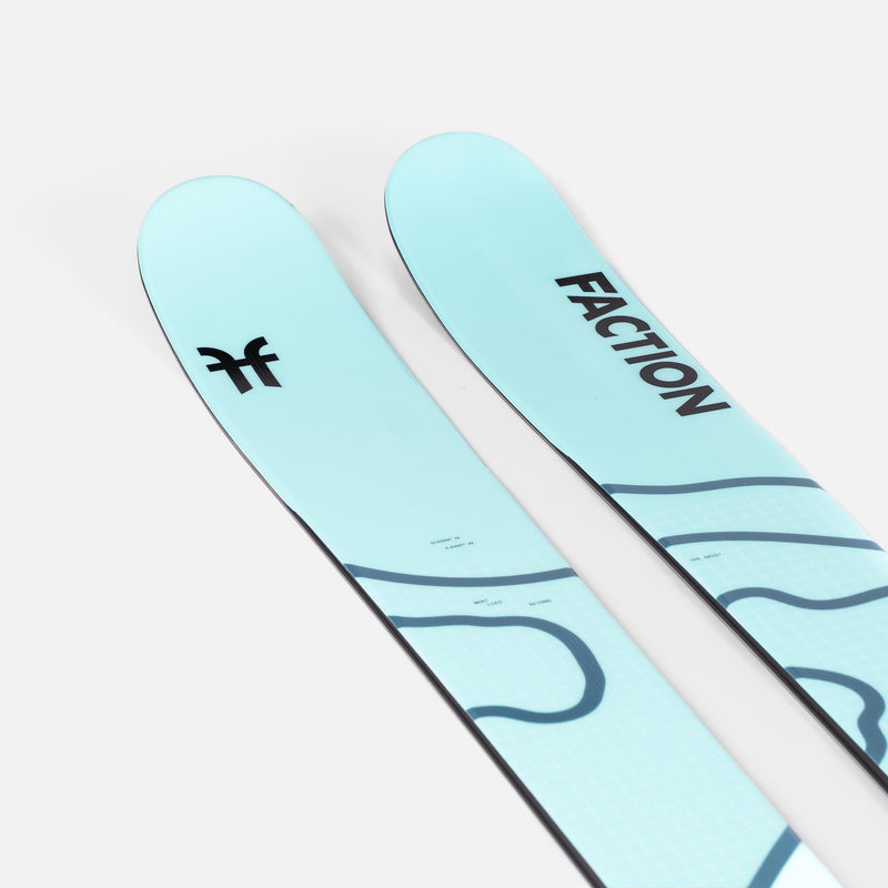 Faction Agent 3 blue free touring ski close up shot 2026