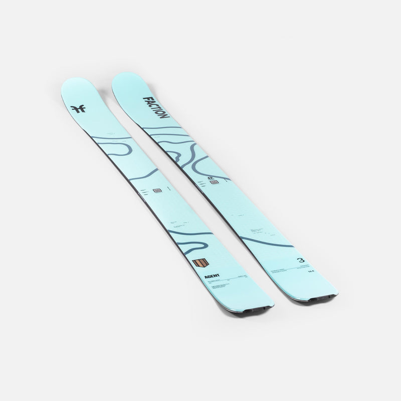 Faction Agent 3 blue free touring ski studio shot  2026