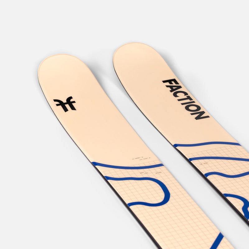 Faction Agent 4 beige free touring powder ski close up shot 2026