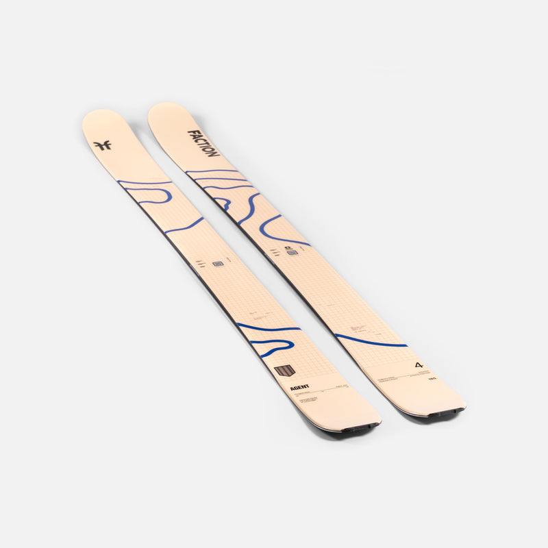 Faction Agent 4 beige free touring powder ski studio shot  2026
