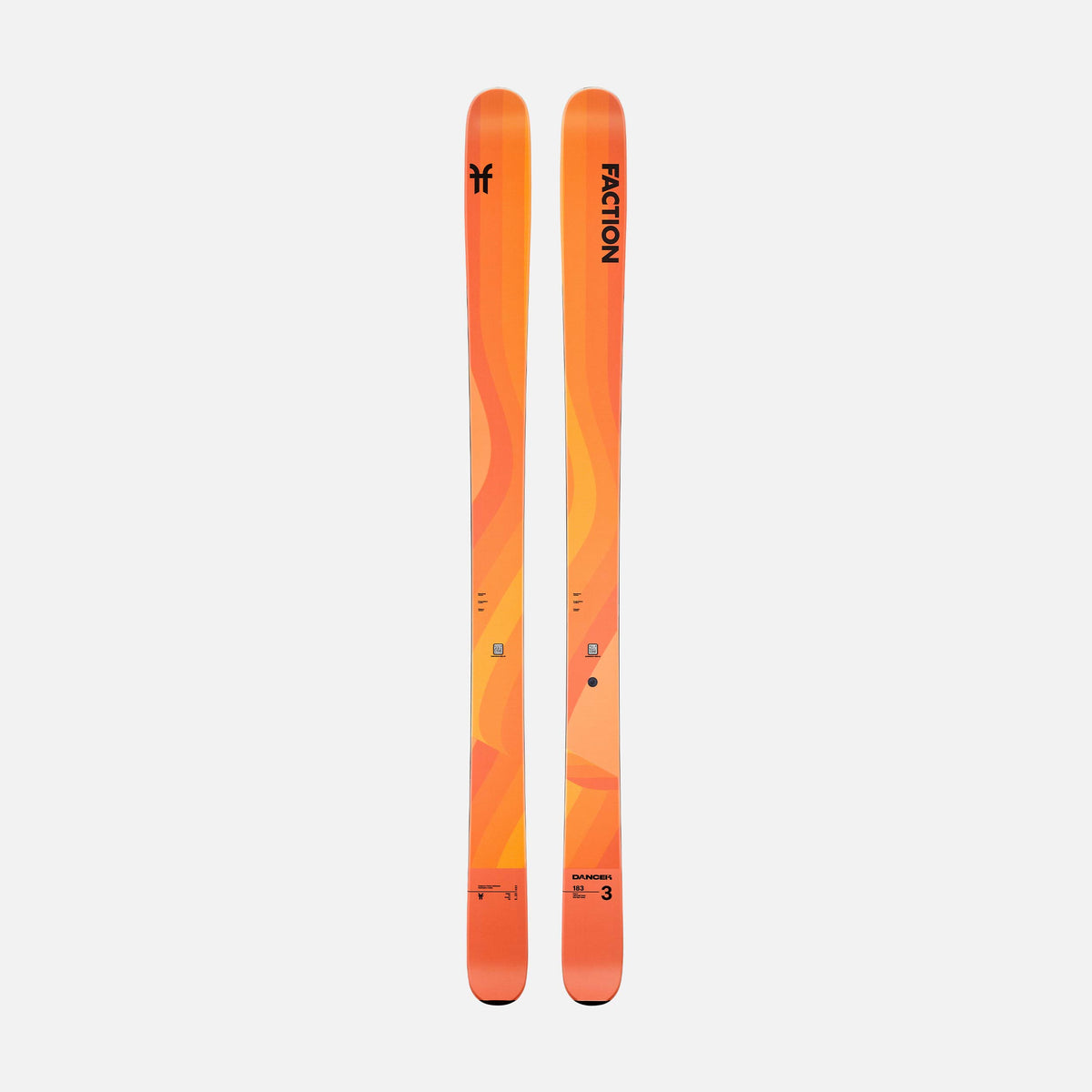 Topsheet of orange Dancer 3 Freeride and all-mountain ski 2026
