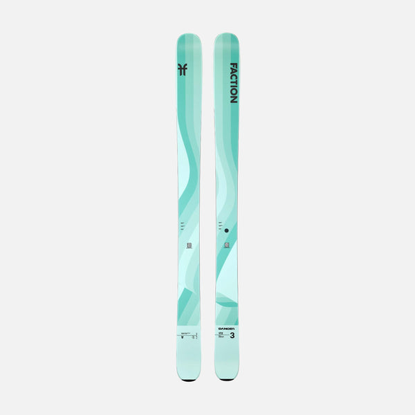 Topsheet of turquise Dancer 3 Freeride and all-mountain ski 2026