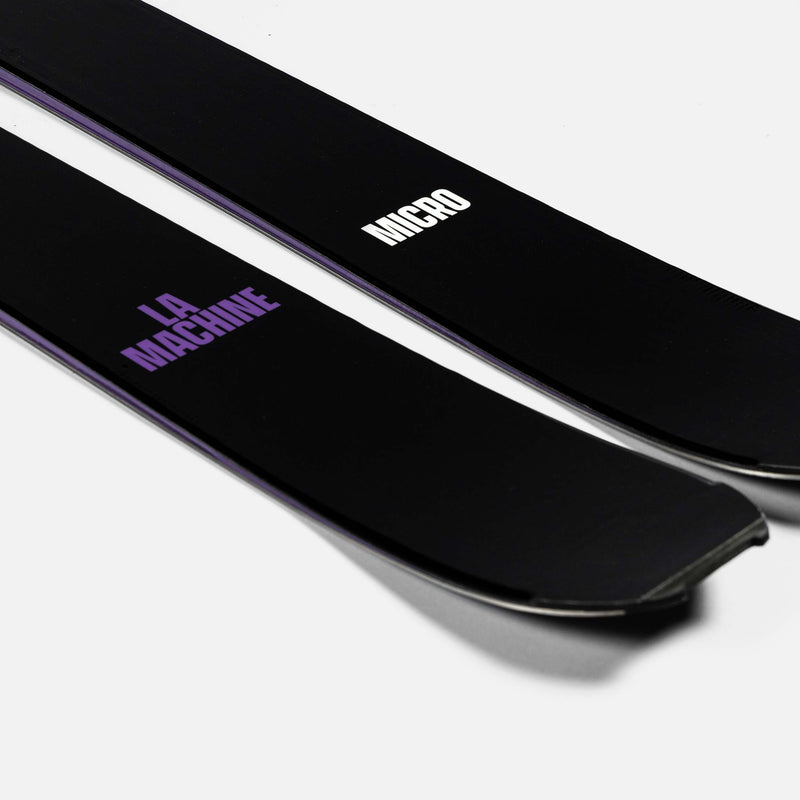 Close-up of Black and purple Faction La Machine 1 touring ski  2026