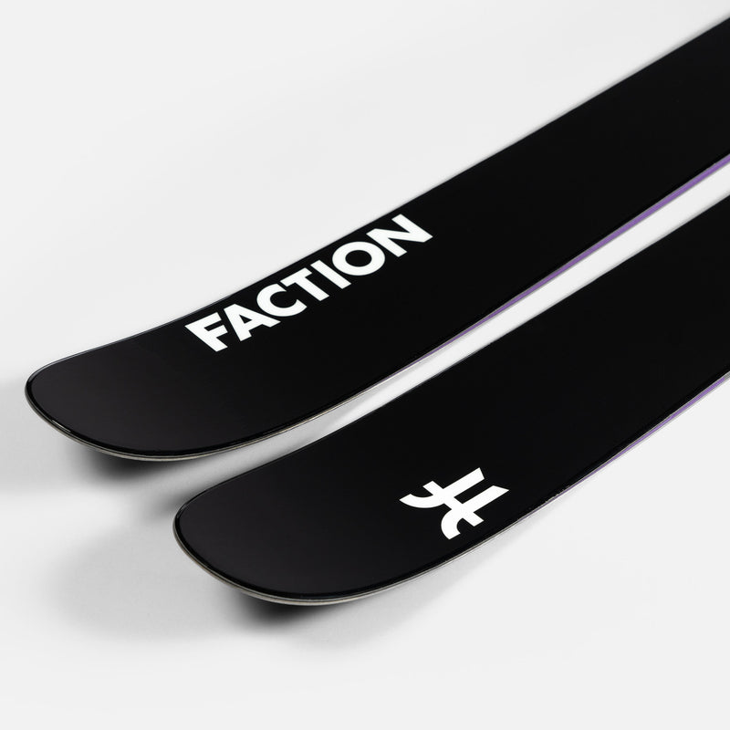 Close-up of Black and purple Faction La Machine 3 touring ski  2026