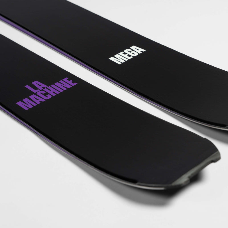 Close-up of Black and purple Faction La Machine 3 touring ski  2026