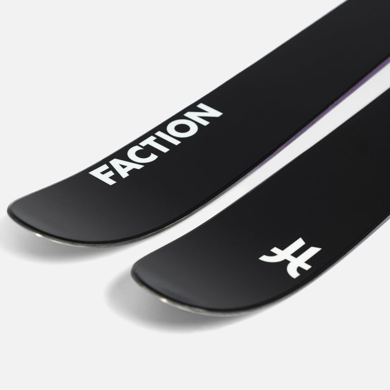 Close-up of Black and purple Faction La Machine 4 touring ski  2026