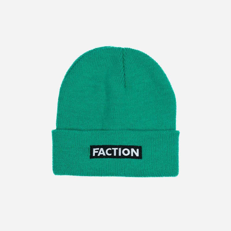 Faction skis logo beanie green