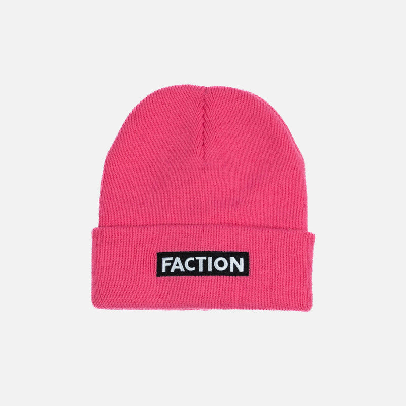 Faction skis logo beanie pink