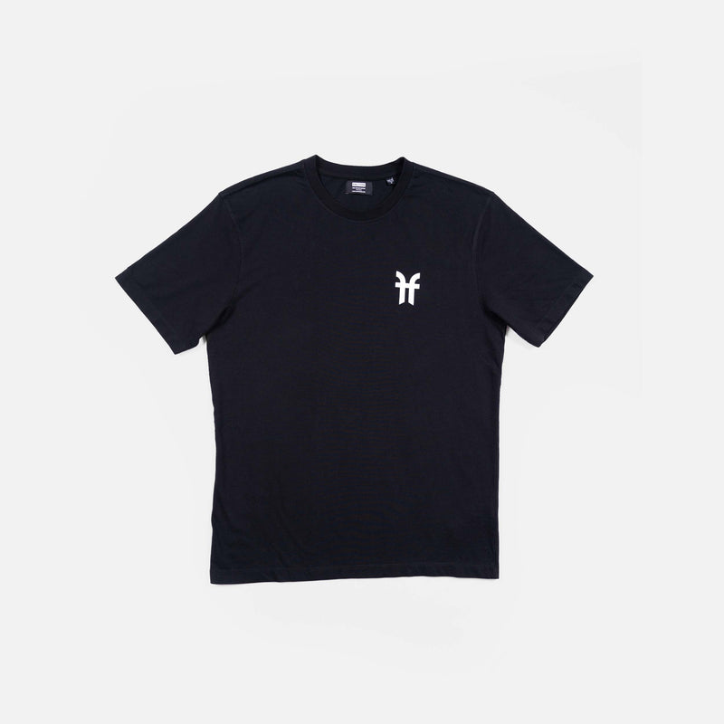 Faction skis black logo t-shirt front