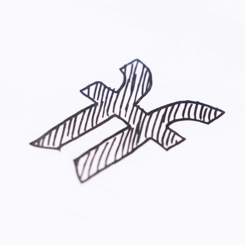 Faction skis white logo t-shirt close-up