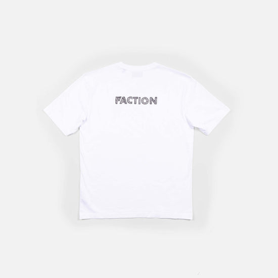 Faction skis white logo t-shirt back