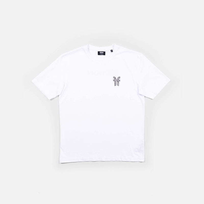 Faction skis white logo t-shirt front