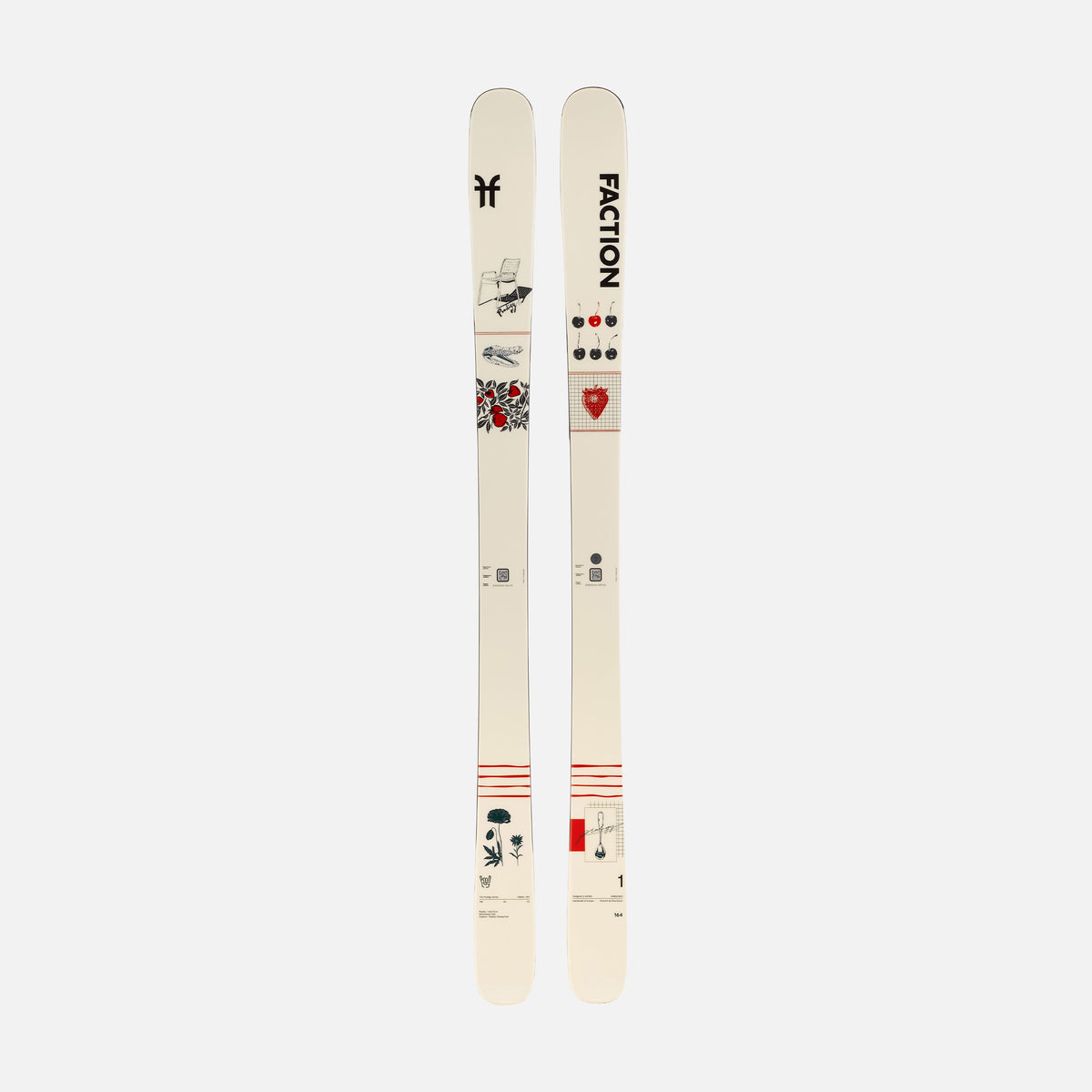 Topsheet of white Faction Prodigy 1 Capsule freestyle and all-mountain ski 2026