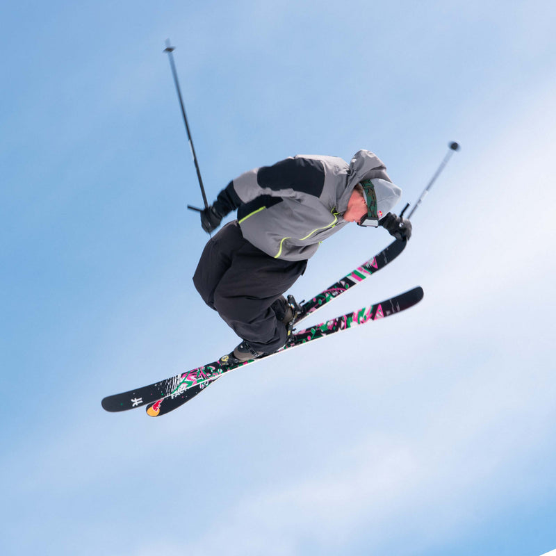 Mac Forehand freestyle skier getting corked with Faction Prodigy 1 ski 2026