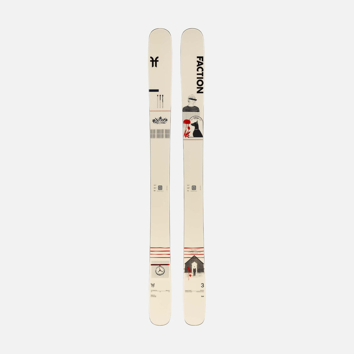 Topsheet of white Faction Prodigy 3 Capsule freestyle and all-mountain ski 2026