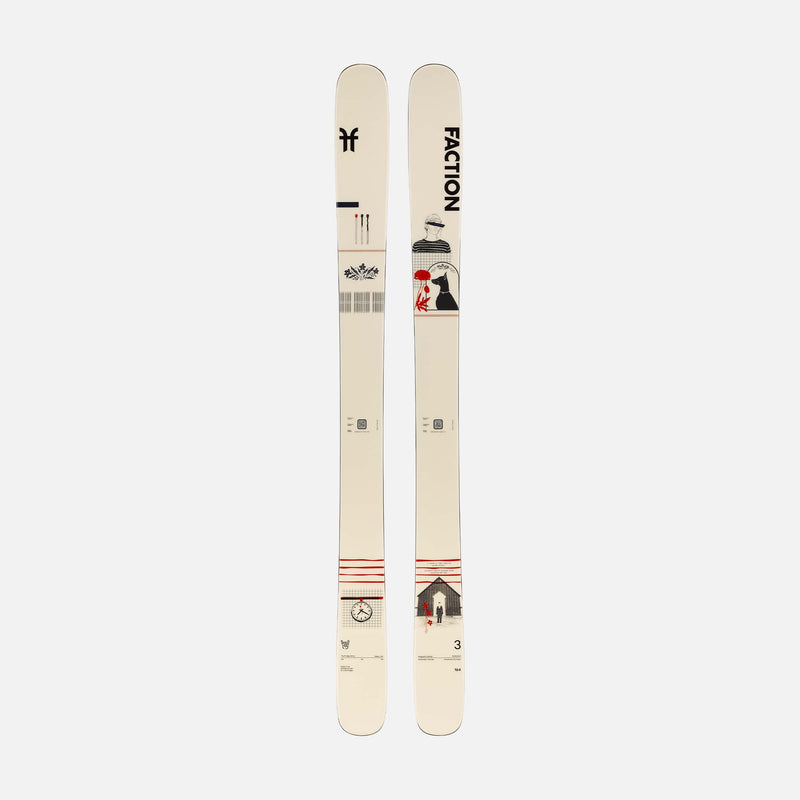 Topsheet of white Faction Prodigy 3 Capsule freestyle and all-mountain ski 2026
