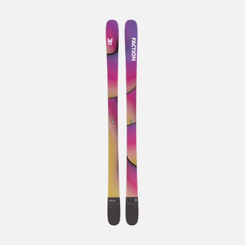 Yellow and purple freestyle park and pipe Faction Studio 0 ski topsheet 2026