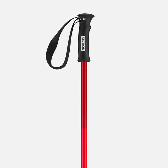 Red Faction Skis Dancer pole close-up ergonomic grip