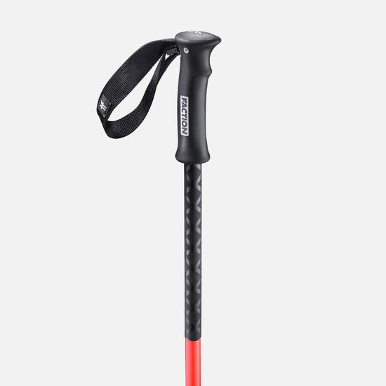 Red Faction Skis Faction poles close-up of ergonomic touring grip