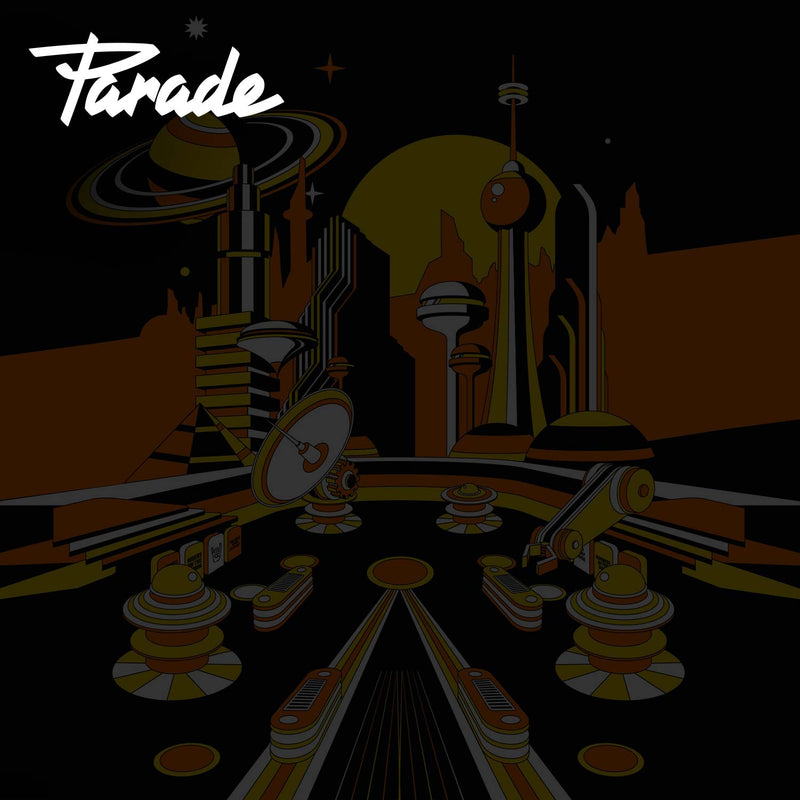 Darkly colored abstract art with 'Parade' logo at the top. Prodigy 2 ski artwork