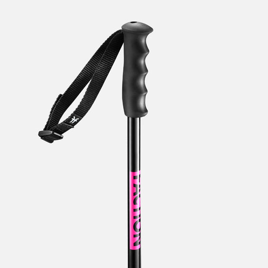 Black Faction Skis Prodigy JR poles close-up of ergonomic grip