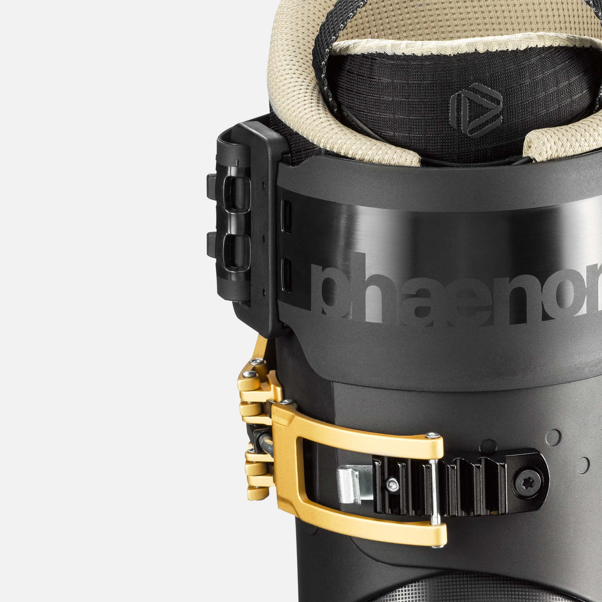 Phaenom fs 01 all mountain freeski ski boot 120 flex side view gold special edition