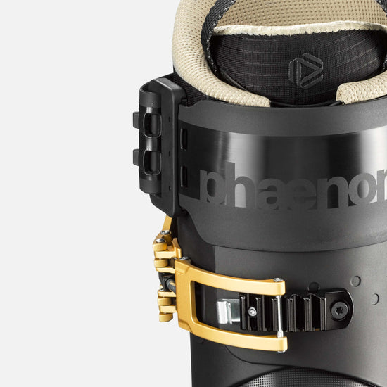 Phaenom fs 01 all mountain freeski ski boot 120 flex side view gold special edition